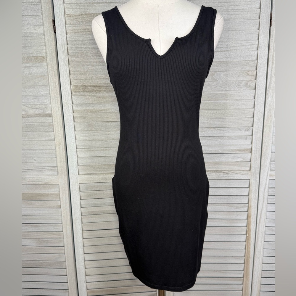 FASHION NOVA Jane Heavy Rib Mini Dress Black-Large